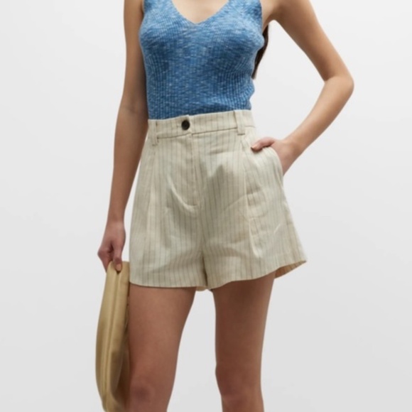 NWT Rails ivory and black pinstripe high waisted shorts